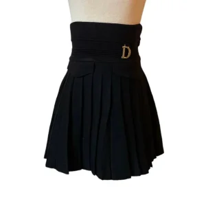 Zwart plooi rokje met zakjes