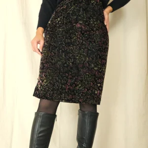 Fluwelen vintage rok herfstpatroon | S