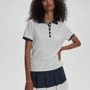 WISLEY PERFORMANCE POLO - WHITE/BLUE NIGHTS