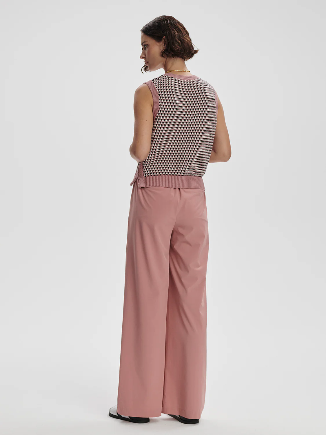 KNOWLES TEXTURED KNIT VEST - WOODROSE MULTI STITCH - Afbeelding 5