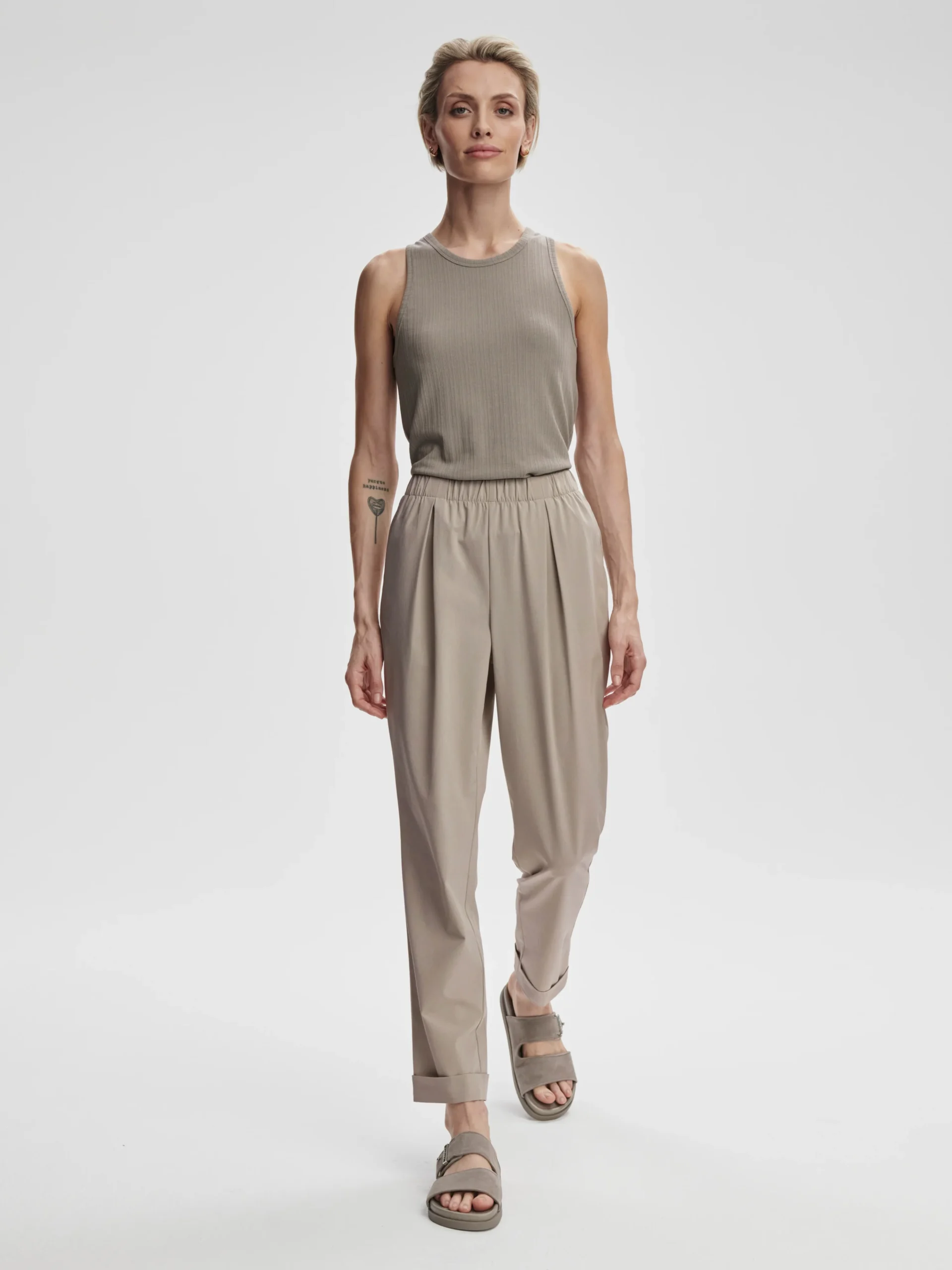ALANA SLIM TAPERED CUFF PANT 29 - SIMPLY TAUPE